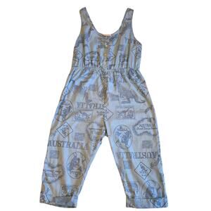 Vintage Carriage Court Australia All Over‎ Print Novelty Jumpsuit Capri Medium